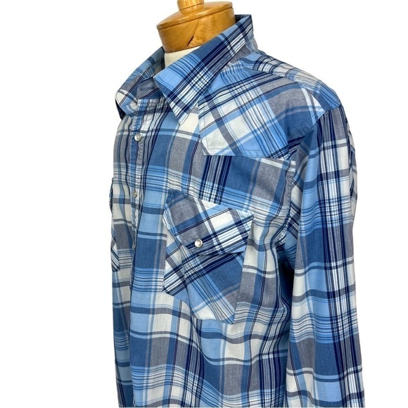 High Noon Men’s Western Cowboy White Pearl Snap Shirt Sz 2XL Multi Color Plaid - Picture 4 of 11